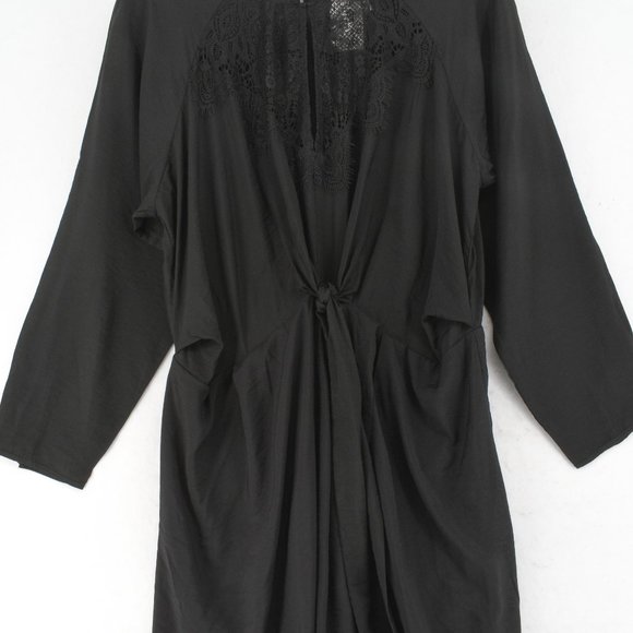 City Chic Short Dress Womens Plus Black Keyhole Lace Long Sleeve Pullover 16W - Picture 5 of 8